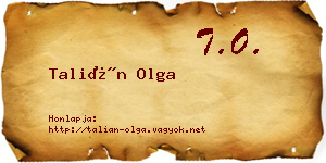 Talián Olga névjegykártya