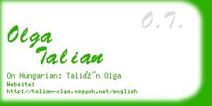 olga talian business card